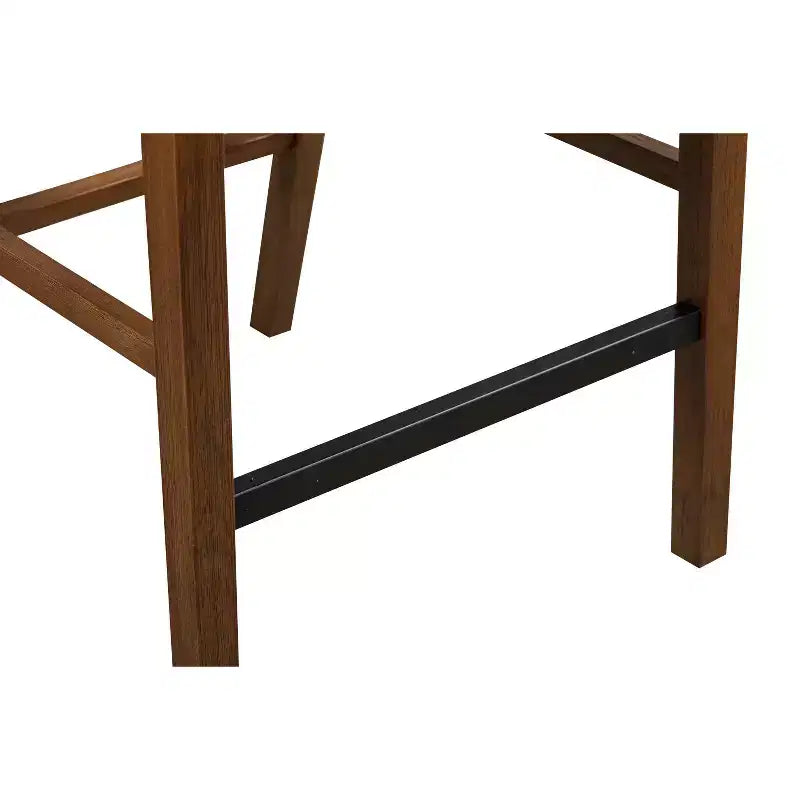 Counter Height Barstool with Faux Leather Seat and Wood Frame