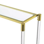 2-Tier Acrylic Glass Console Table with Gold Chrome Frame