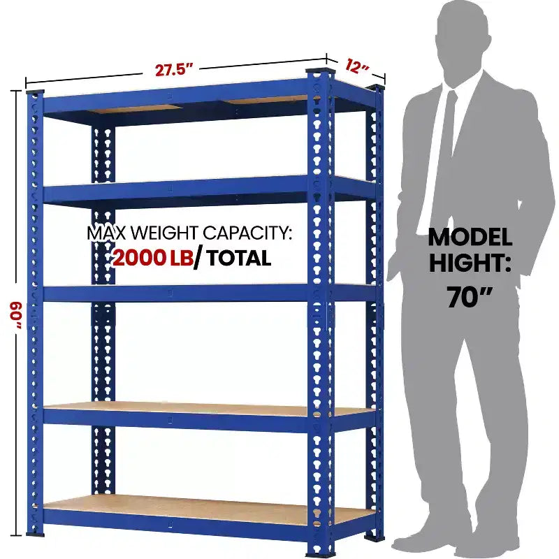 5-Tier Boltless Metal Storage Shelf