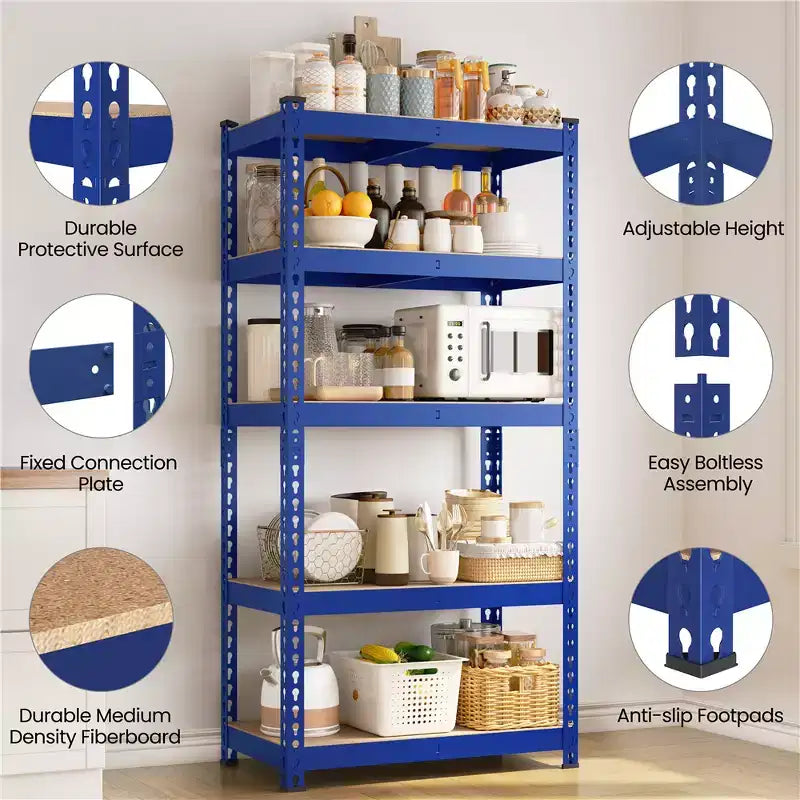 5-Tier Boltless Metal Storage Shelf