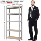 5-Tier Boltless Metal Storage Shelf
