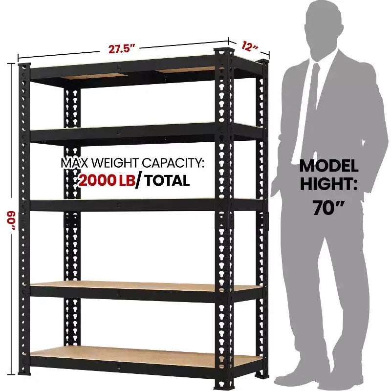 5-Tier Boltless Metal Storage Shelf