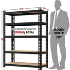 5-Tier Boltless Metal Storage Shelf