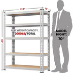 5-Tier Boltless Metal Storage Shelf