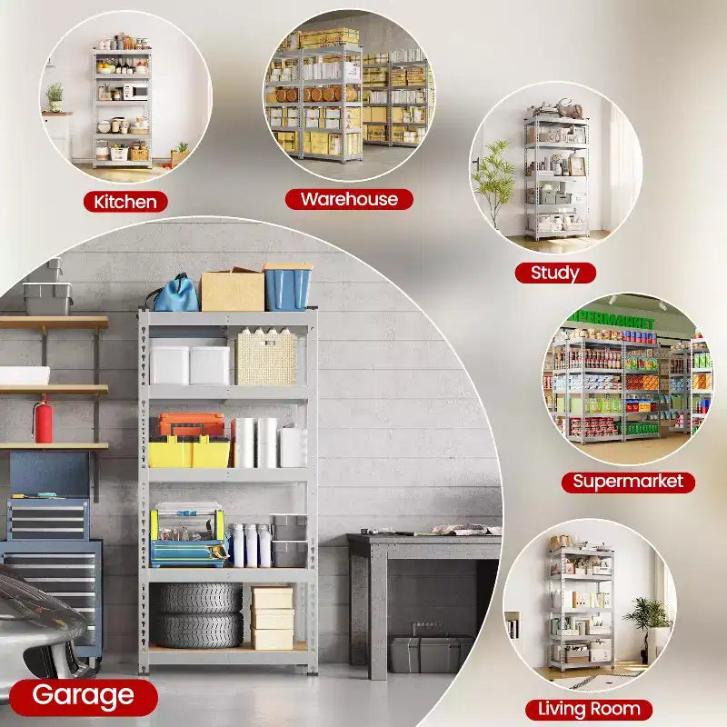 5-Tier Boltless Metal Storage Shelf