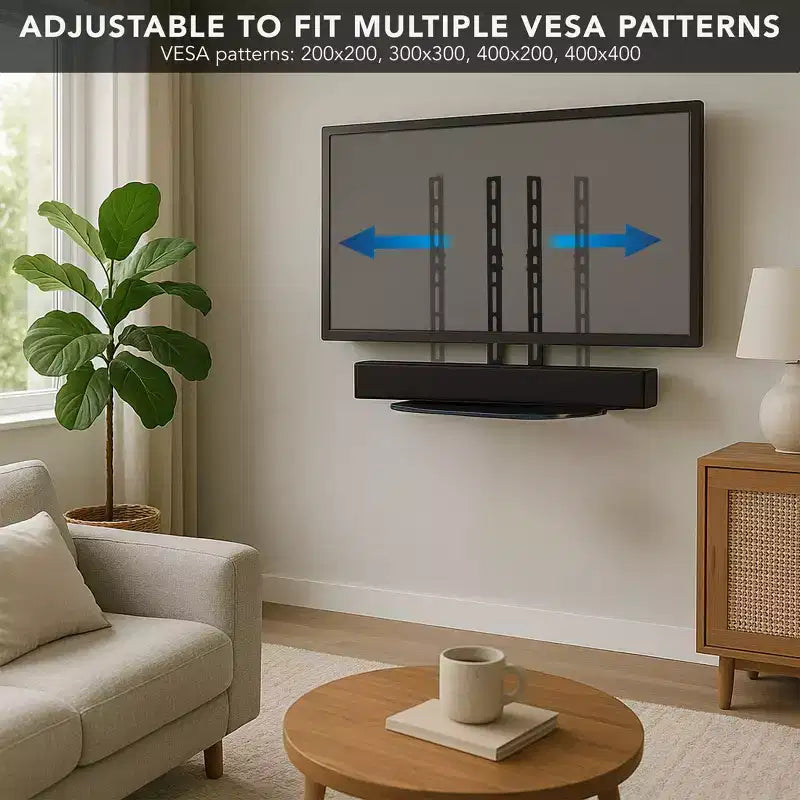 TV Wall Mount Shelf Bracket for Cable Box, DVD Player and AV Components, Black